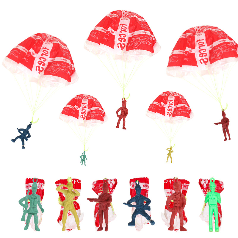 10pcs Plastic Ejecting Parachu - Outdoor Sport Day ulasan dan harga