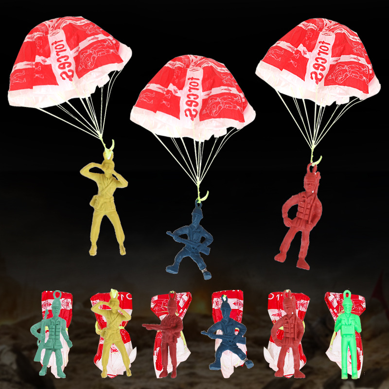 10pcs Plastic Ejecting Parachu - Outdoor Sport Day ulasan dan harga