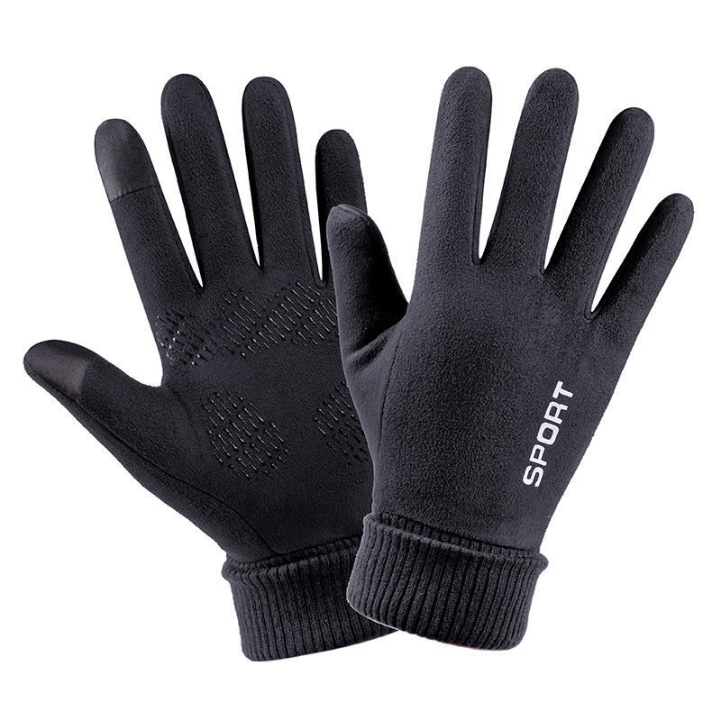 Men Winter Suede Leather Plush - Horse Riding Glove ulasan dan harga