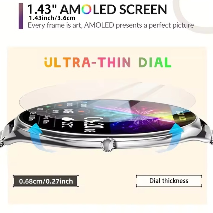 MT55 Smart Watch 1.43 Inch Amo - Outdoor Sport Day ulasan dan harga